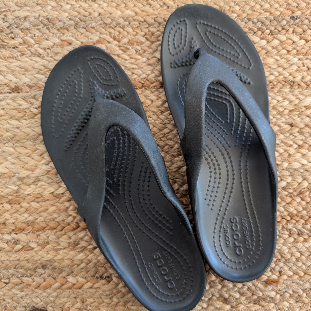Crocs Black Flip Flops